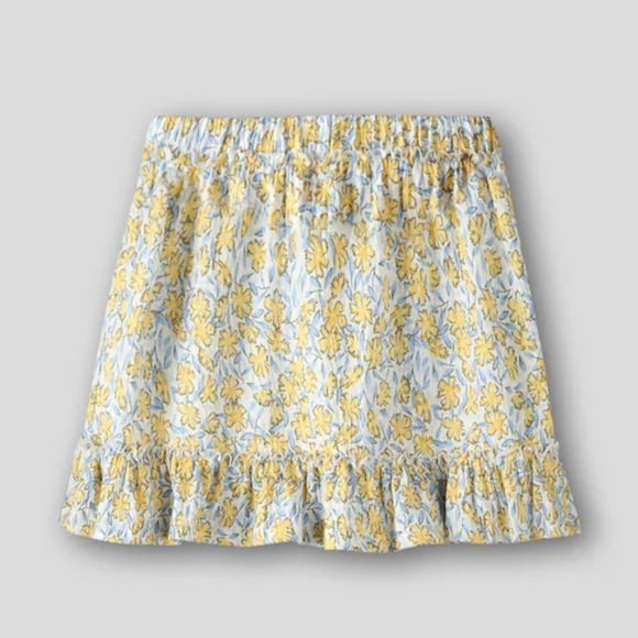 Zara Girls Floral Skort Size 13-14 Yellow Blue Ruffles Tiered - Picture 1 of 5
